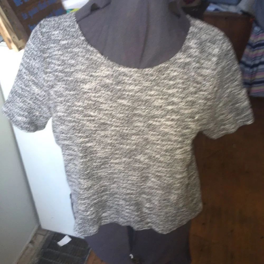 Anthro Left Coast Cropped open back basic top